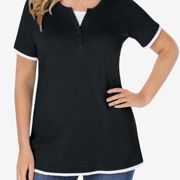 Woman Within Tops - Woman Within Layered-Look Top